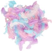 Lot de 30 grammes de plumes / plumes décoratives décoration hobby nuances pastel - 3 sacs au total