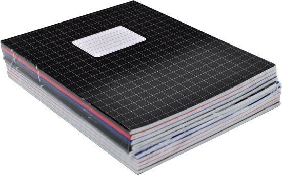 10x stuks school schriften gekleurd A5 ruitjes 10 mm - Ruitjes schriften