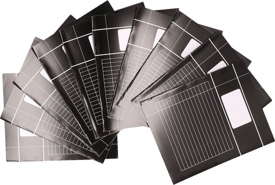 10x zwarte A5 lijntjes schriften pakket