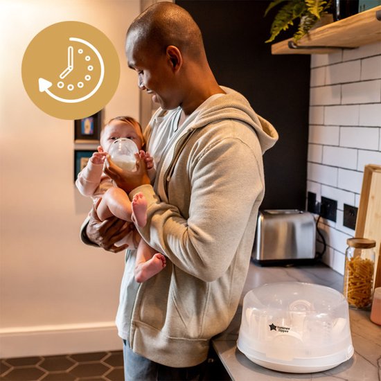 Tommee Tippee - magnetronstoomsterilisator voor zuigflessen en toebehoren - doodt virussen* en 99,9% van de bacteriën - 4 minuten durende sterilisatiecyclus van Tommee Tippee — afbeelding 4