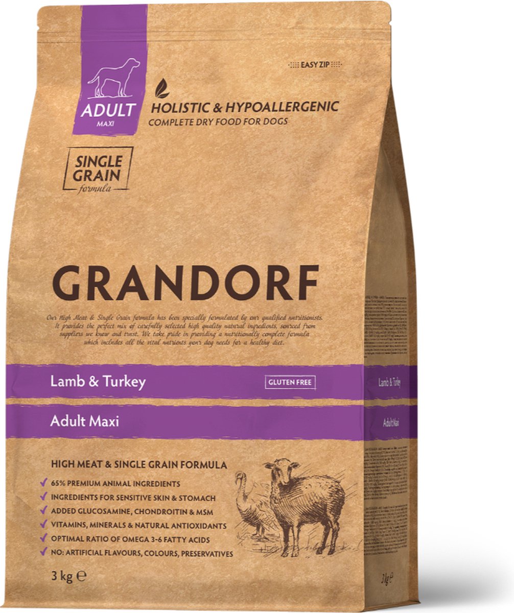 Grandorf Hond Lam&Kalkoen Adult Maxi 3Kg