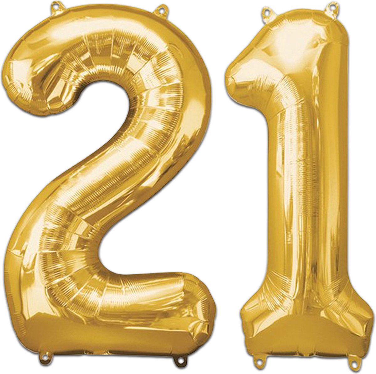 Cijfer Ballonnen Ballon Cijfer 21 Verjaardag Versiering Feest Helium Ballonnen Cijferballon Folieballon Goud Xl Formaat