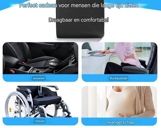 Blauw gel zitkussen voor lang zitten - rugpijn, ischias