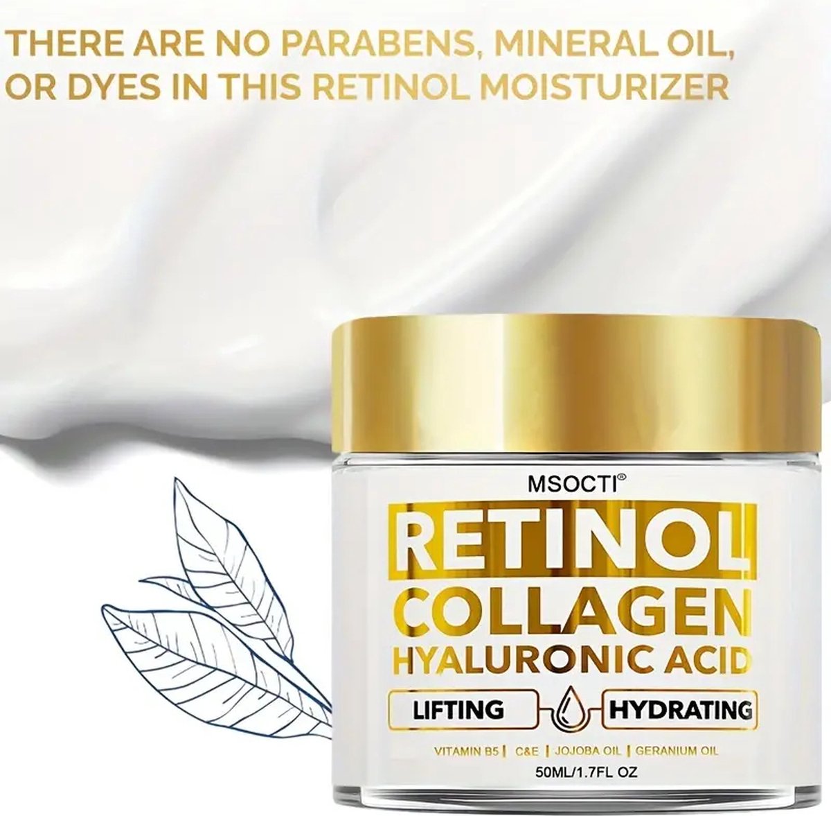 Goedkoopste Gezichtscrème Met Retinol - Collageen - Hyaluron zuur - Alles-in-één Moisturizer Crème - Intensief en Hydraterend - Anti-Aging - Verstevigende Huidverzorging - 50ml
