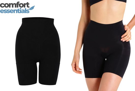 Comfort Essentials – Corrigerend Ondergoed – High Waist Short – Zwart - XL- Dames Ondergoed – Shapewear Dames – Dames Short - Thinstincts Corrigerende Short