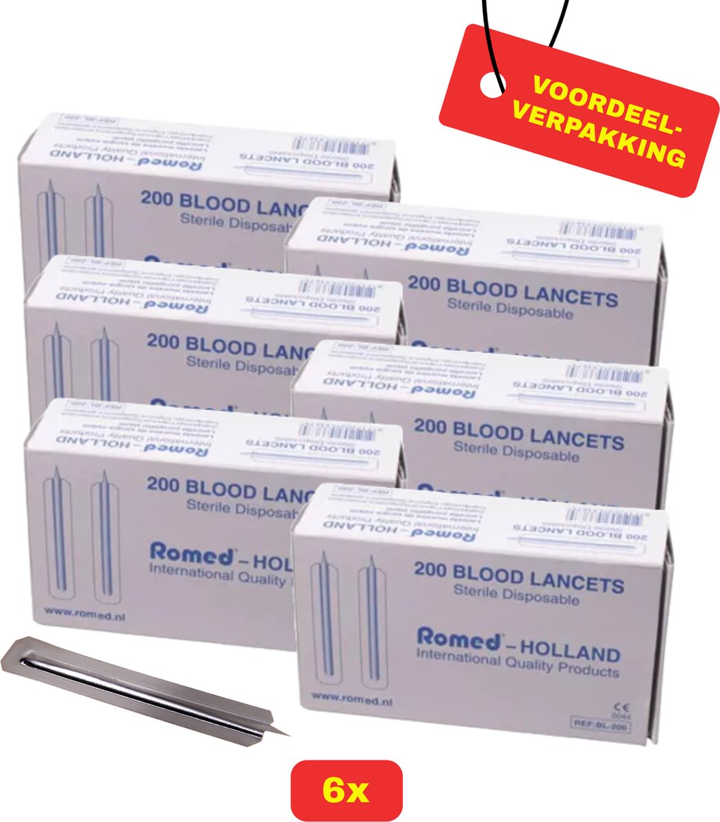 Goedkoopste 6X Romed Bloedlancetten - 6x 200 stuks - Voordeelverpakking!
