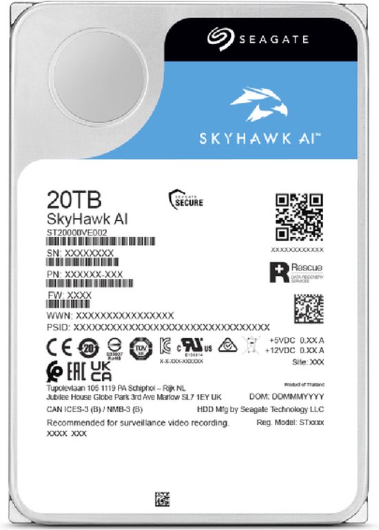 Seagate SkyHawk interne harde schijf 12 TB 7200 RPM 512 MB 3.5" SATA III van Merkloos — afbeelding 4