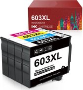 Bol.com 4-pack 603 | Geschikt voor Epson 603XL inktcartridges - Geschikt voor Epson Expression Home XP2100 - XP2150 - XP3100 - X... aanbieding