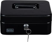 Black&Decker Geldkistje/kluisje - 2 sleutels - zwart - staal - muntbakje - 20 x 16 x 9 cm