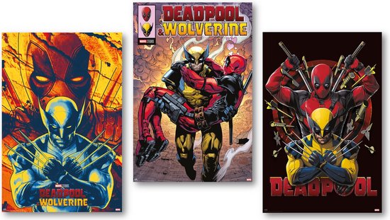 Deadpool & Wolverine poster set - Set van drie posters - Marvel - Superhelden - Comic - Formaat 61 x 91.5 cm