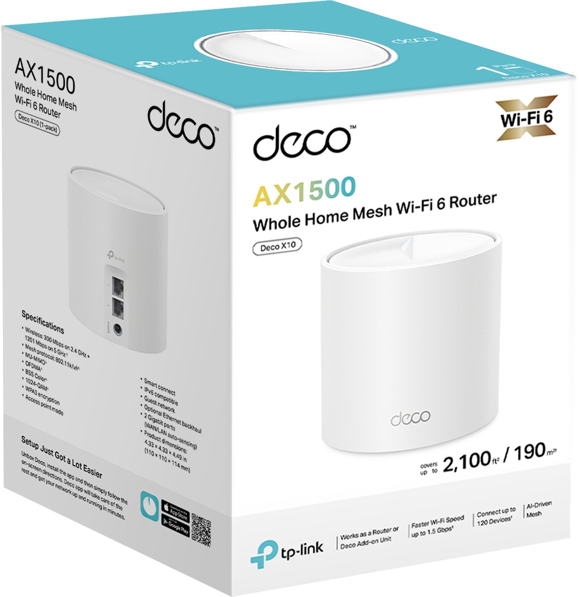 TP-Link Deco X10 - Mesh WiFi - WiFi 6 - 1500 Mbps - 1-pack – foto 6