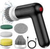 elektrische spinschrobbordle ss, Power Scrubber met 6 vervangbare borstelkoppen en 2 roterende snelheden, draagbare elektrische reinigingsborstel met led-display voor badkamer, bad, tegels, vloer elektrische spinschrobbordle ss, Power Scrubber met 6 vervangbare borstelkoppen en 2 roterende snelheden, draagbare elektrische reinigingsborstel met led-display voor badkamer, bad, tegels, vloer