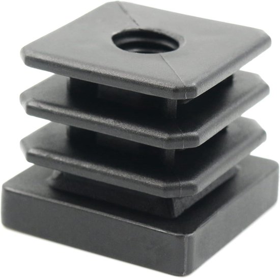 Design61 4x schroefdraadstop vierkante buisstoppen 25x25 mm 1-2 mm met M8 binnendraad