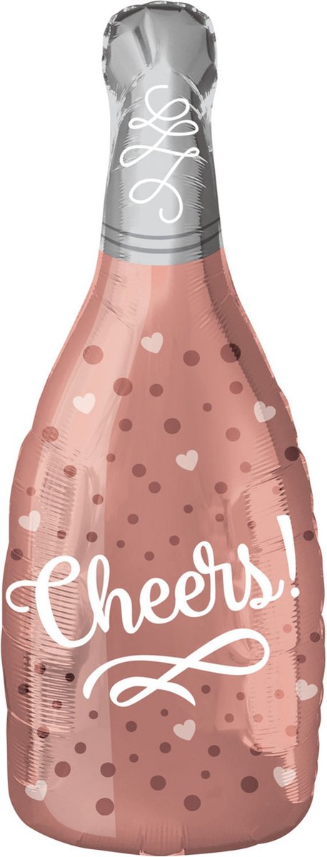 Amscan - Folieballon Champagnefles Rose Gold 66 cm