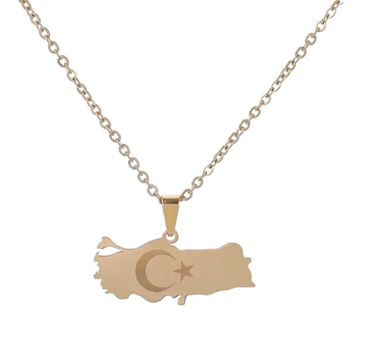 Hiden - Ketting - Sieraden - Ketting Dames - Ketting Heren - Mode - Goudkleurig - Turkije