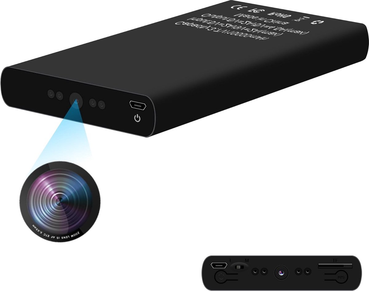 HD 1080p Bewakingscamera 10.000 mAh Powerbank Verborgen Mini-Oplichtcamera - Veiligheid Thuis en op Kantoor