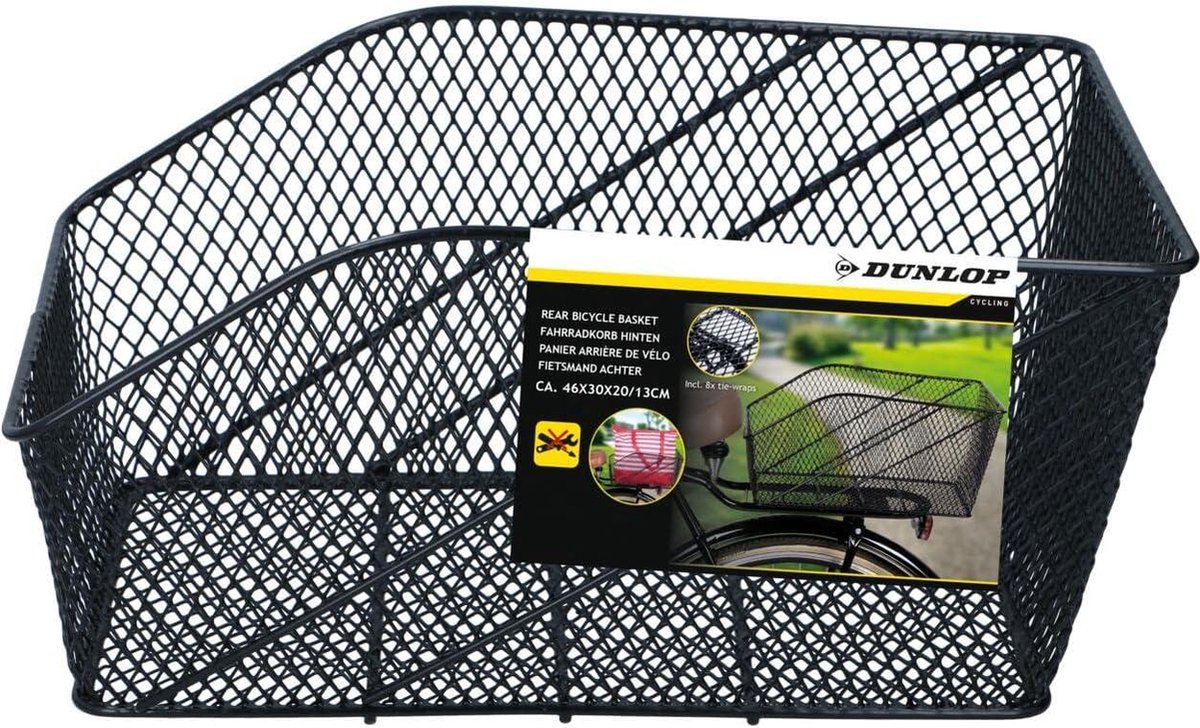 Panier Vélo HITWAY - Noir - 20kg Charge - Arrière Ou Avant - Métal Résistant - Easy Mount