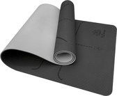Bol.com YoZenga Premium yoga mat | sportmat | Fitnessmat | extra dik| Lotus Black/Grey | TPE | inclusief draagriem aanbieding