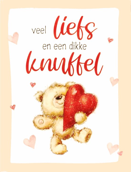 Kaart - A4 formaat - Veel liefs en een dikke knuffel - Per Stuk