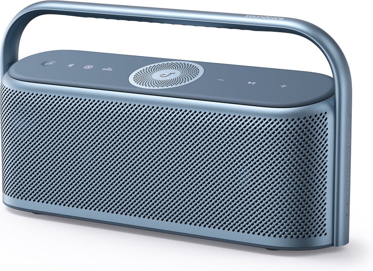 soundcore by Anker Motion X600 Draadloze Bluetooth Speaker – 50W Geluidsvermogen – Immersive Spatial Audio – 5 Drivers en 5 Versterkers – 12 Uur Speeltijd – IPX7 Waterdicht – USB-C Opladen – Blauw
