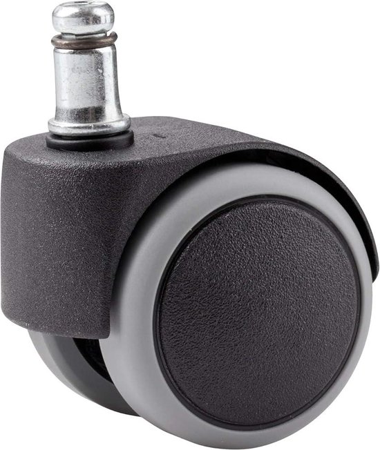 Foydream Bureaustoelwielen, 5 stuks, rubberen wielen, bureaustoel, wielen voor harde vloeren, stille stoelwielen, krasbestendig, zonder vloerbeschermingsmat, kantoorstoelwielen, 11 mm x 22 mm