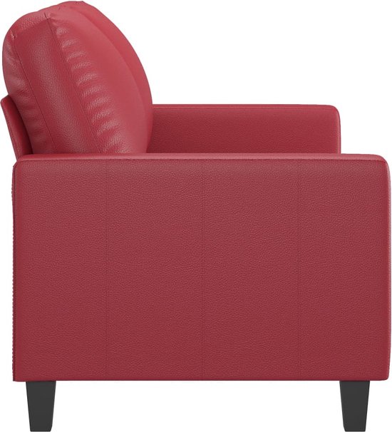 vidaXL-Canapé 2 places-120 cm-simili cuir-rouge vin