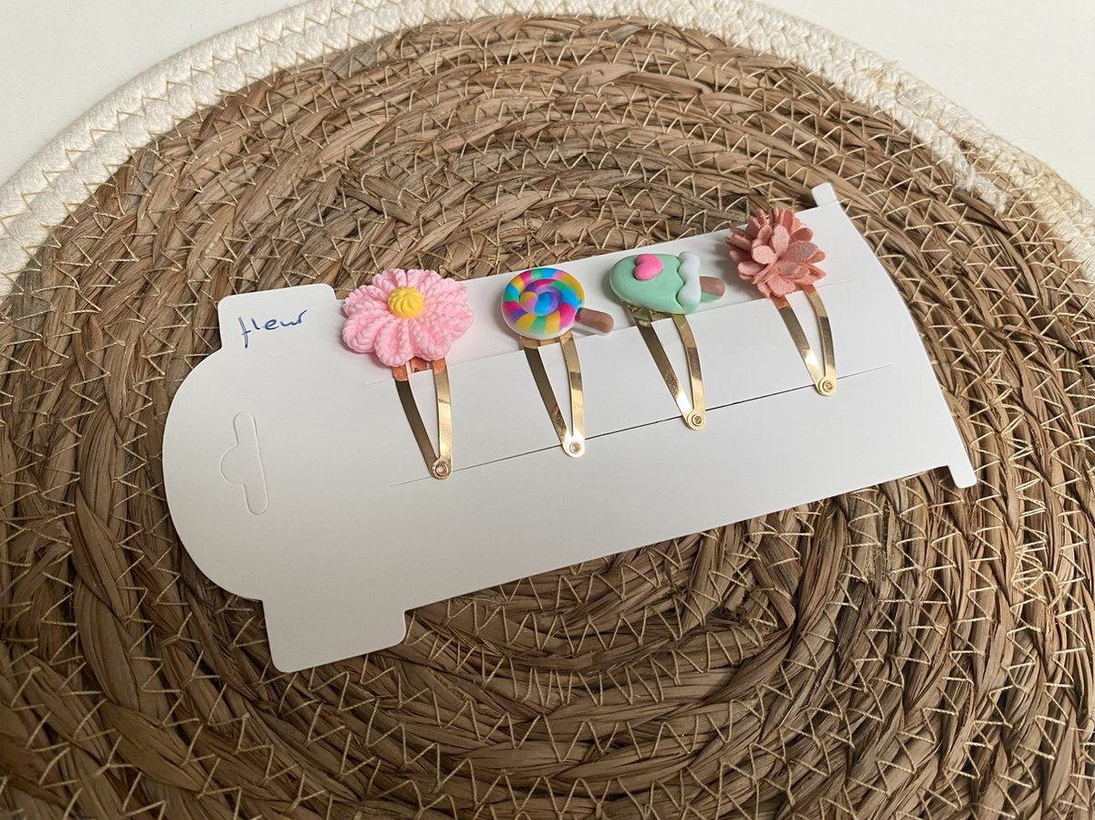 Klikklak haarspeldjes fleur - kinderknipjes - Babyhaarclipjes - Kinderhaaraccessoires - Haarspeldjes kinderen - Haaraccessoires meisjes - Haarspeldjes baby - Kinder haarspeldjes - Kinder haarclips - Haarspeldjes kind