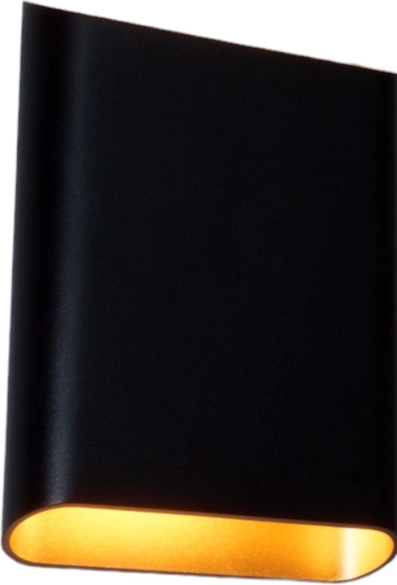 Wandlamp Diaz L - Zwart Goud Mat