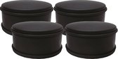 Benson Home Butée de porte pour portes intérieures - 4x - noir - rond - 1,2 kg - 12 x 6 cm - avec bord en caoutchouc