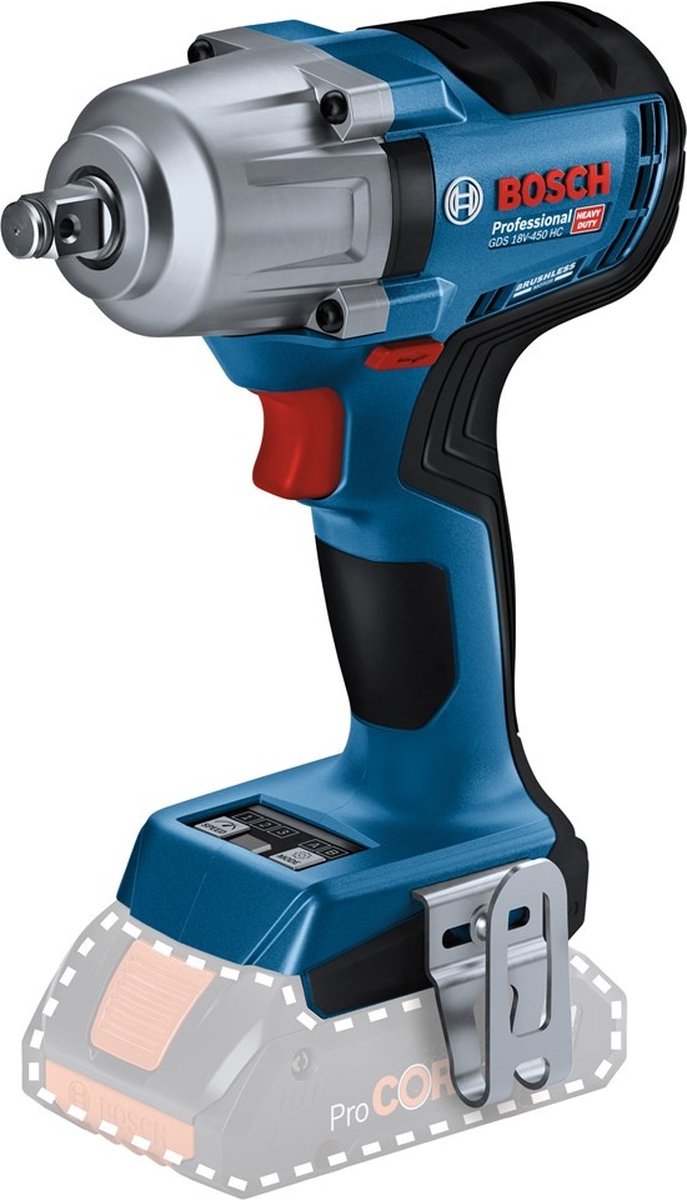 Bosch Professional GDS 18V-450 HC Accu Slagmoersleutel 18V 450 Nm Zonder accu's en lader Bluetooth Low Energy module