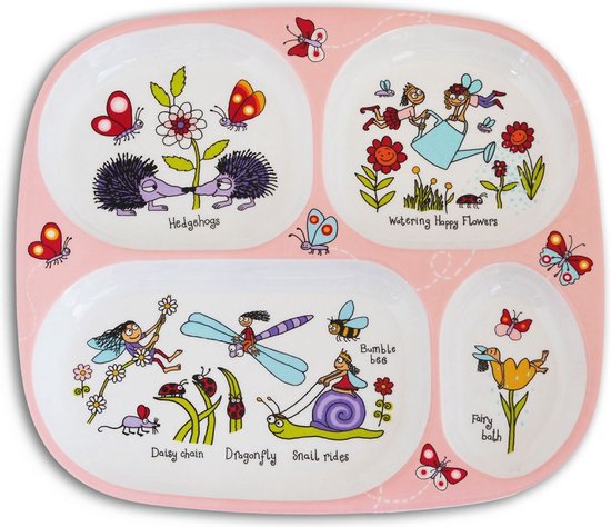 Geheime tuin kinder melamine servies (vakjesbord met bestek) - Tyrrell Katz van Tyrrell Katz — afbeelding 2