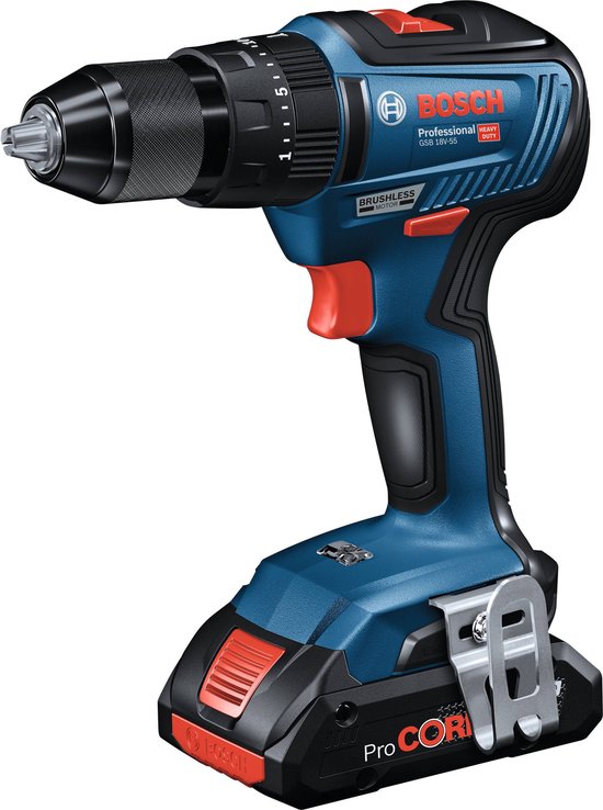 Bosch Professional GSB 18V-55 accu-klopboorschroefmachine – Losse Body (geleverd zonder accu en lader)