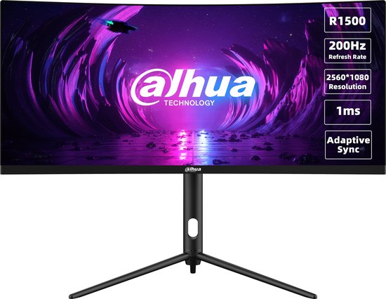 Foto: Dahua technology lm30 e330ca computer monitor 76 2 cm 30 2560 x 1080 pixels ultrawide full hd lcd zwart rood