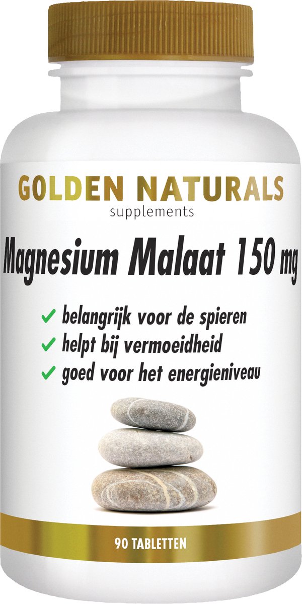 Goedkoopste Golden Naturals Magnesium Malaat 150mg (90 veganistische tabletten