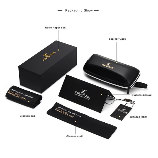 Kingseven zonnebril - UV400 - Gepolariseerd - Zwart - Blackstar - Z1901 van Kingseven — afbeelding 2