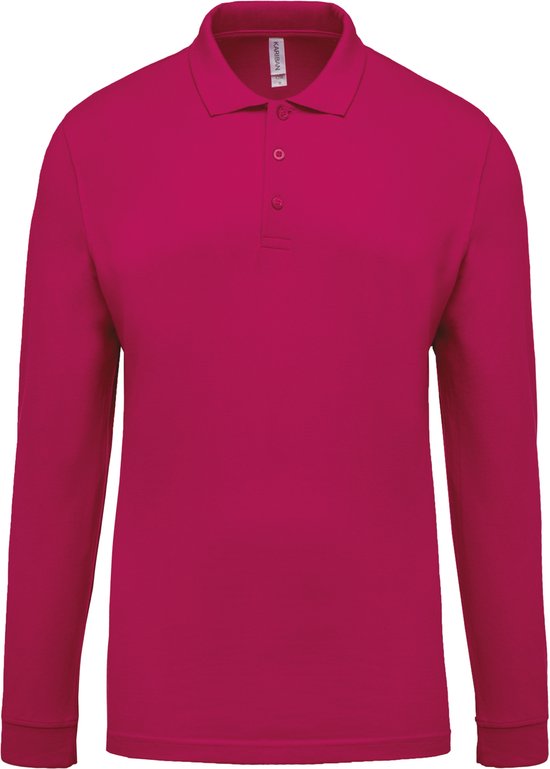 Polo homme manches longues Kariban Piqué K256 - Fuchsia - XXL