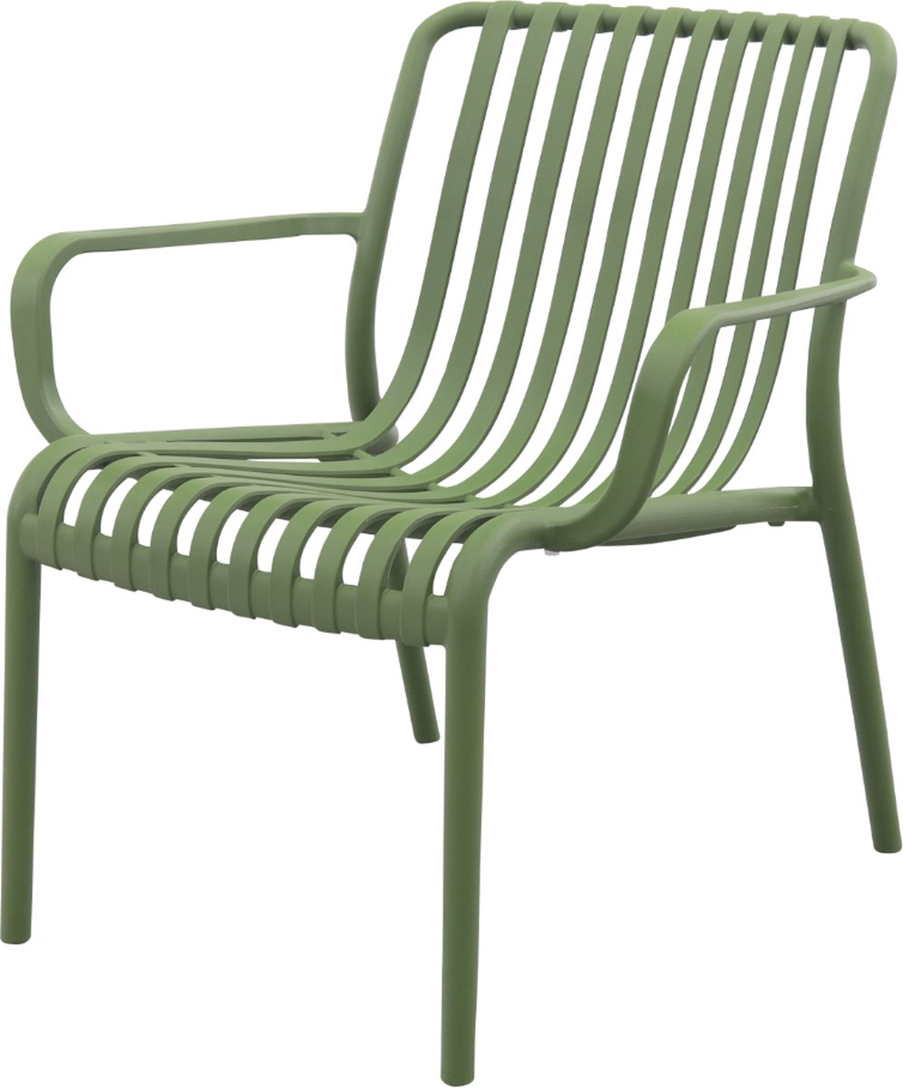 Stripe Loungestoel stapelbaar - Mosgroen