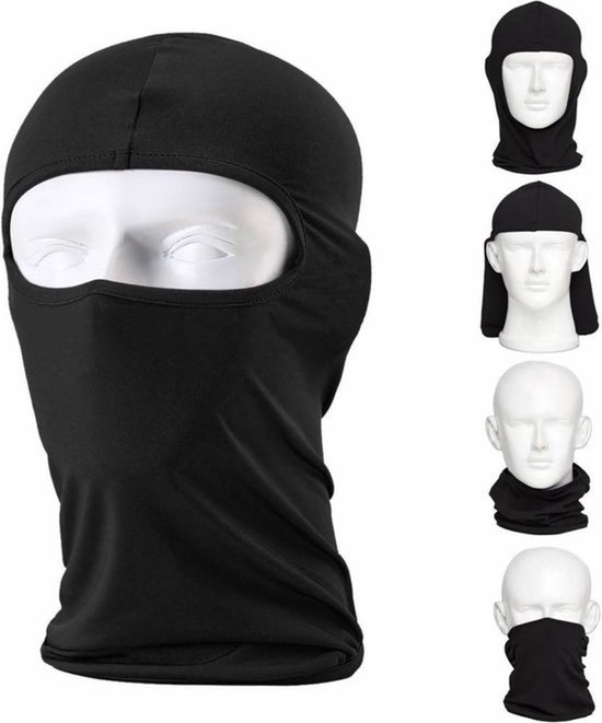 Foto: Knaak bivakmuts zwart bivak muts nekwarmer one size unisex gezichtsmasker zwart 1 stuk