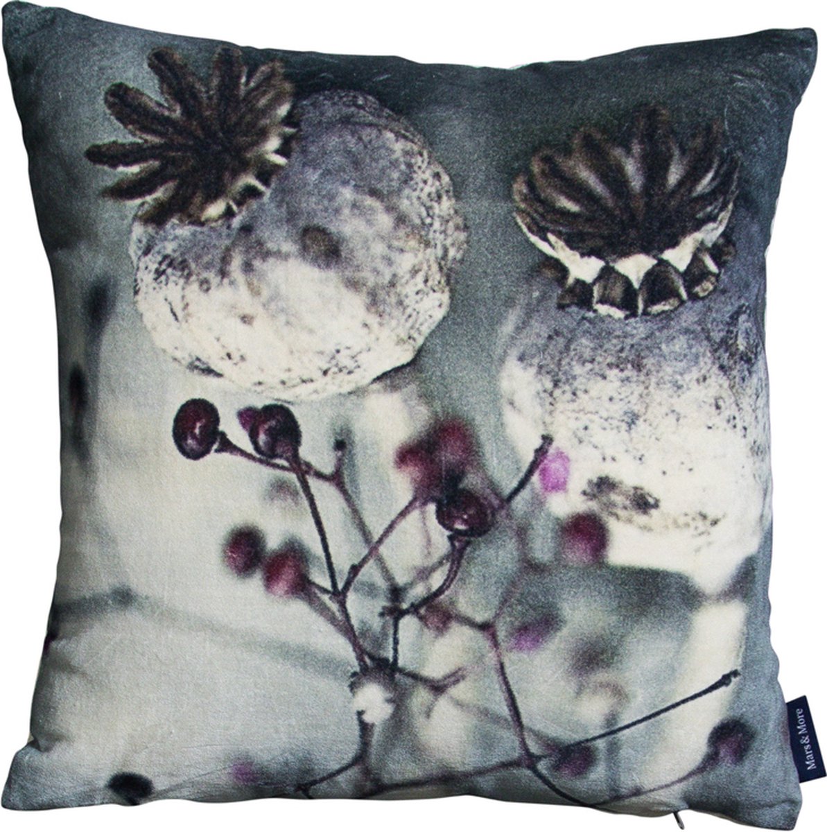 Mars & More kussen fluweel natuur papaver 45x45cm*