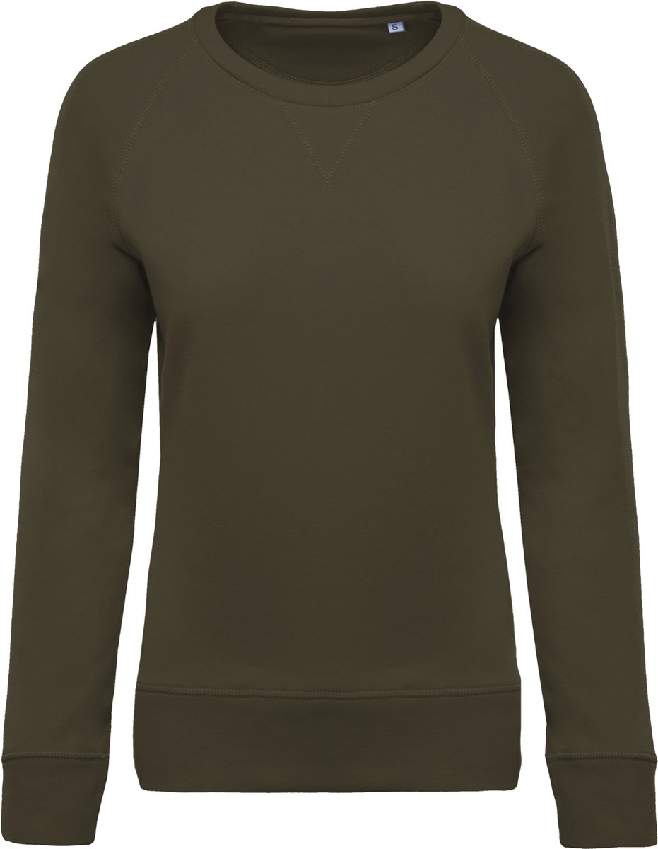 Kariban Damessweater BIO ronde hals raglanmouwen K481 - Mossy Green - XS