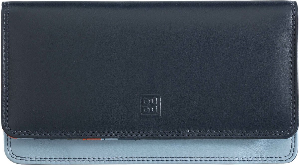 DuDu Canarie Portemonnee RFID-bescherming Leder 17.5 cm - Dames - Horizontaal - navy