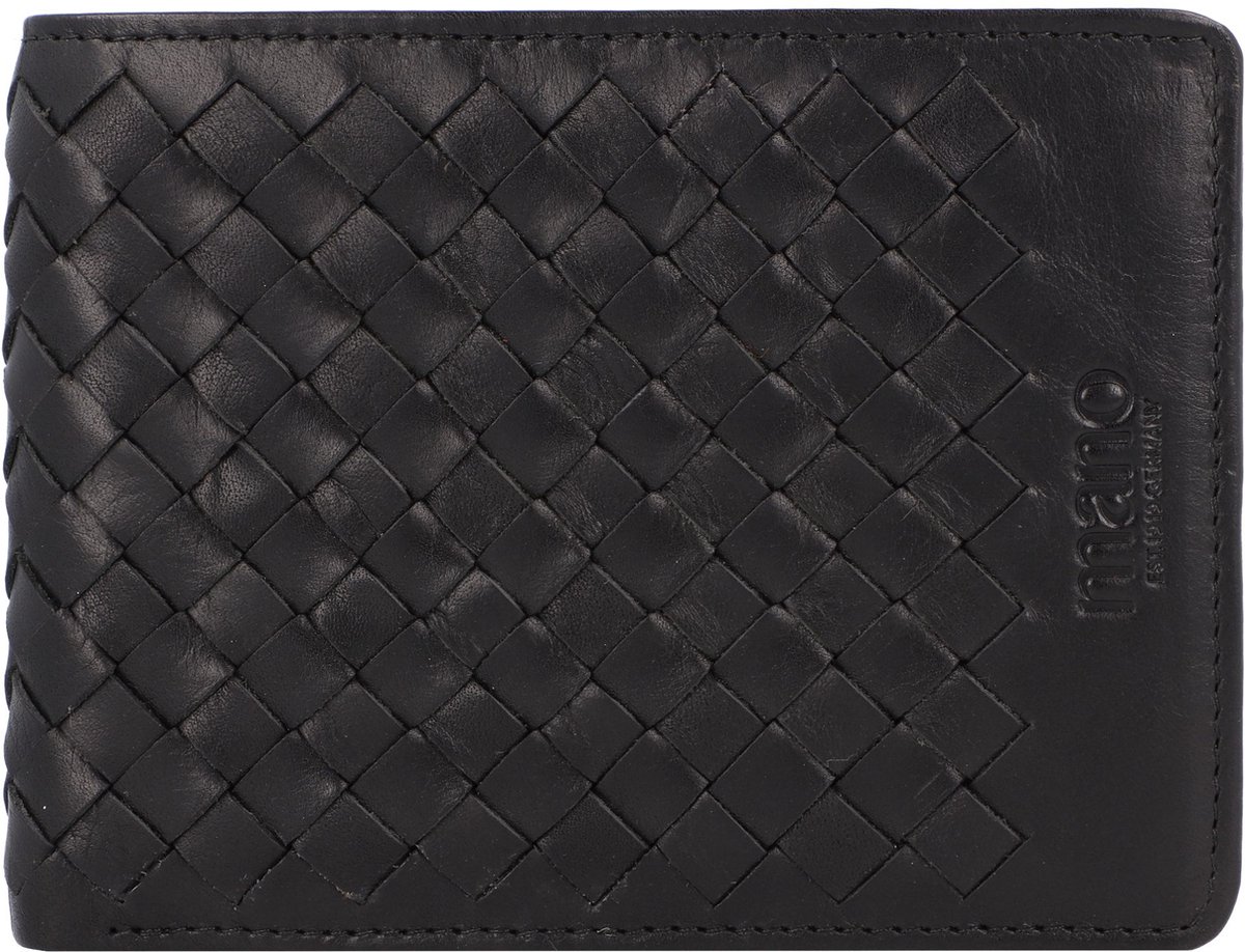 mano Leren Portemonnee Don Luca Coin Wallet Black Zwart