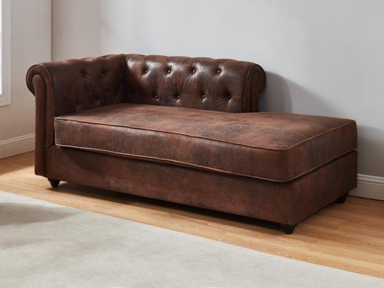 Foto: Chesterfield chaise longue hoek rechts shirel van microvezel met lived in leeraspect l 170 cm x h 73 cm x d 85 cm