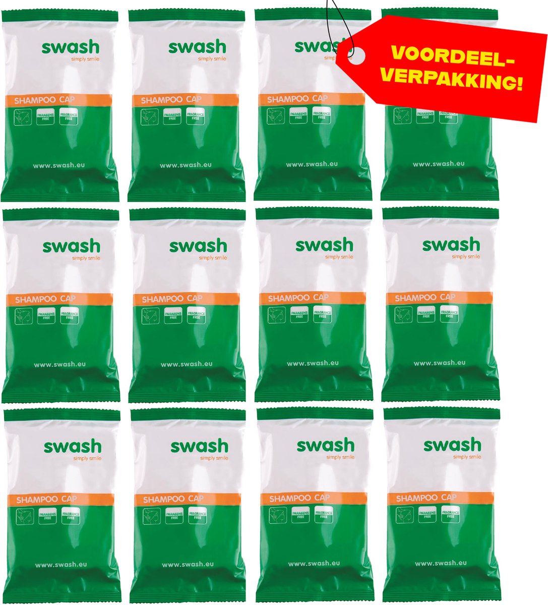 Goedkoopste 12x Swash Shampoo Cap Parfumvrij - Voordeelverpakking!