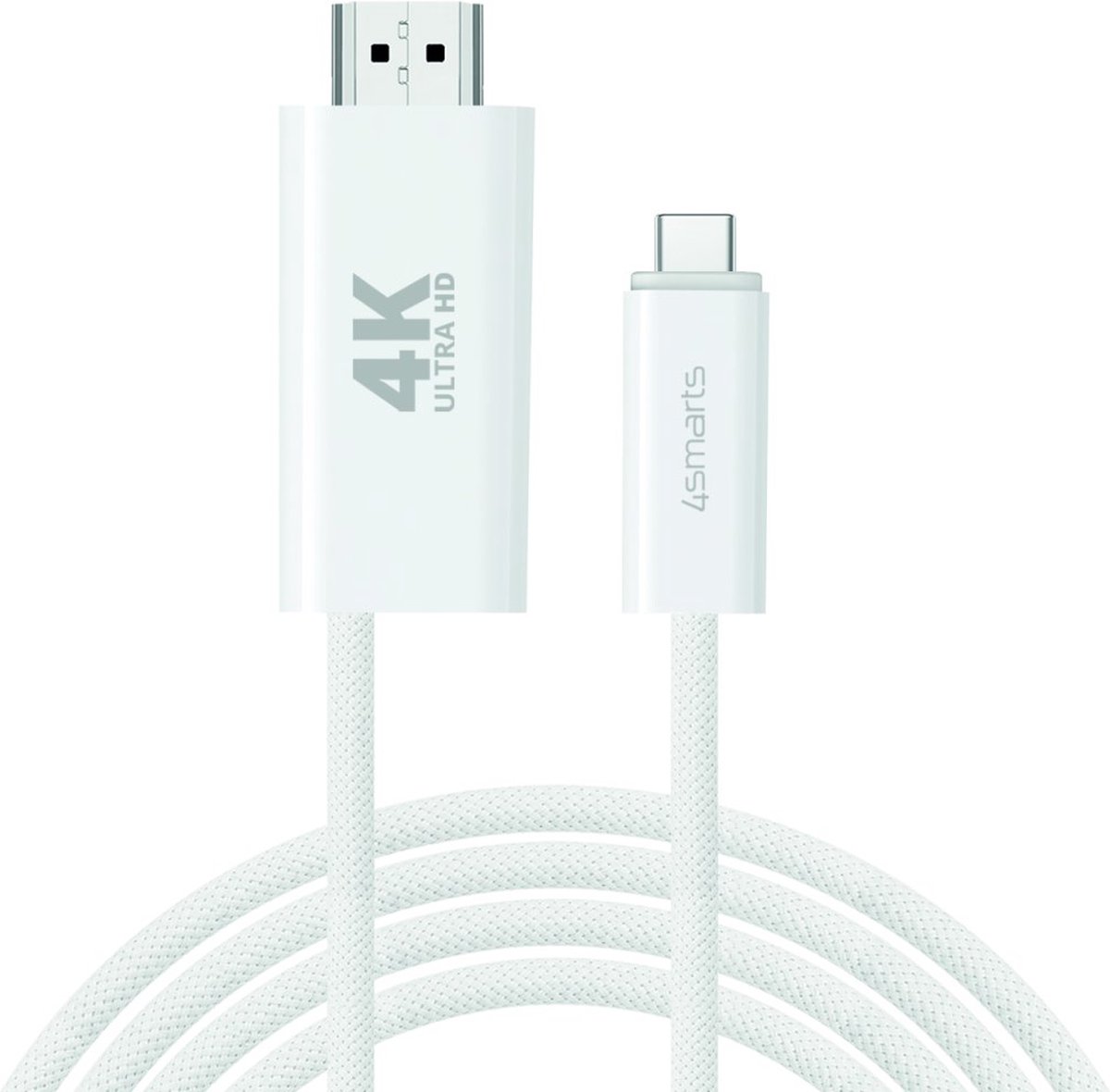 Image of 4smarts USB-C naar HDMI Video Kabel 4K 60Hz (100W) 2 Meter Wit