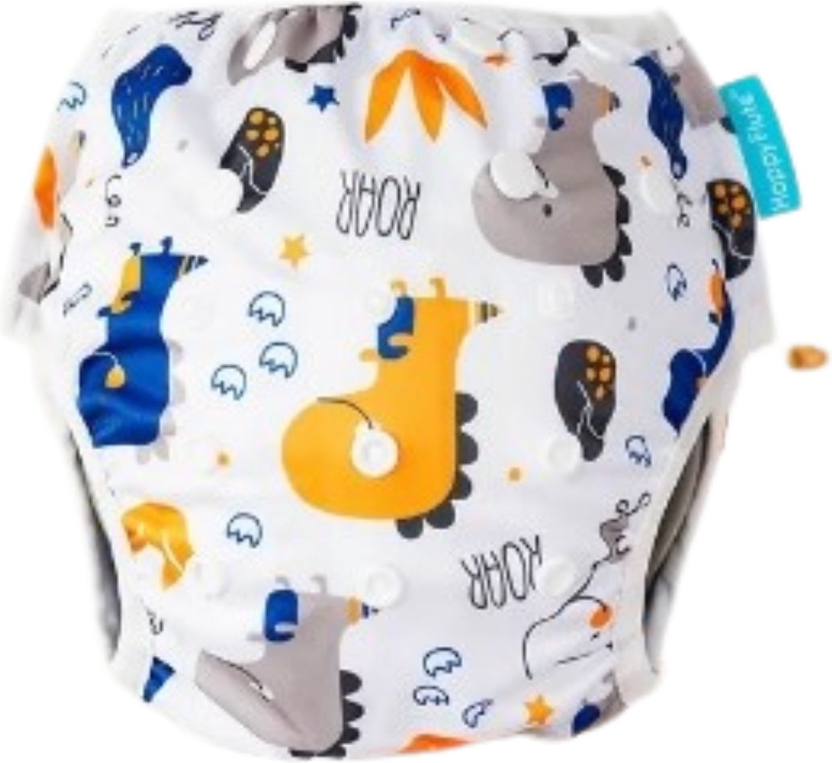Goedkoopste Wasbare Luier - Zwemluier - Baby - Nachtluier - 0 tot 2 jaar - 4,5 tot 18 kilo - Wit Dino