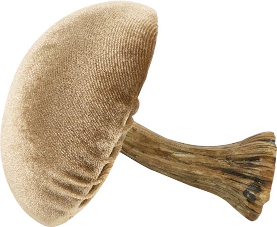 decoratie fluweel champignon beige 10cm