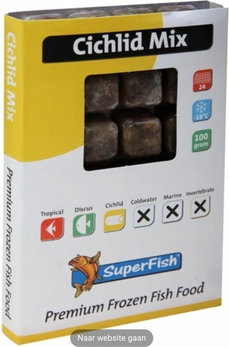 SuperFish Diepvriesvoer Cichlid Mix diepvriesvoer 100 gram | complete mix voor cichliden Diepvries