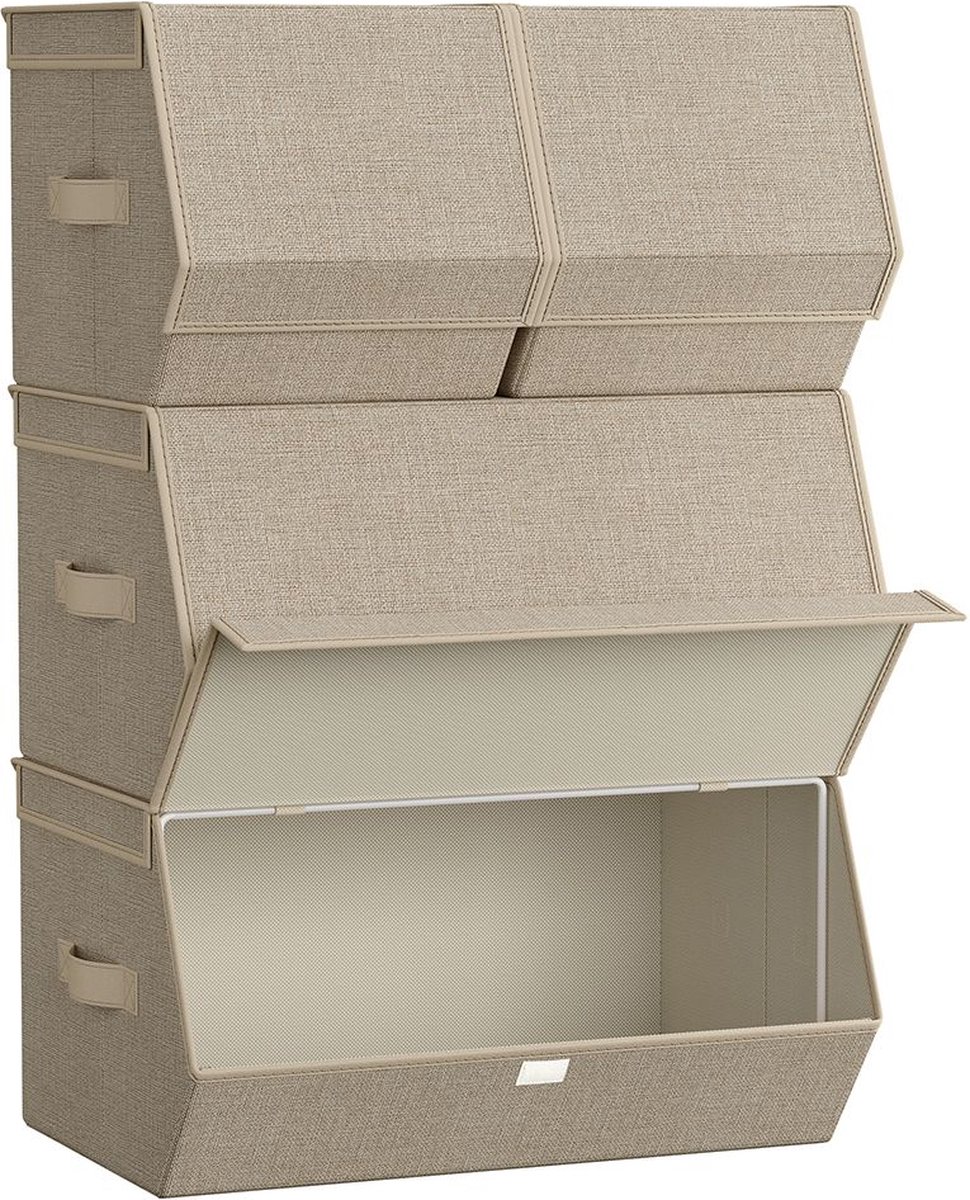 Opbergdoos – Met deksel en magneetsluiting – zandbeige