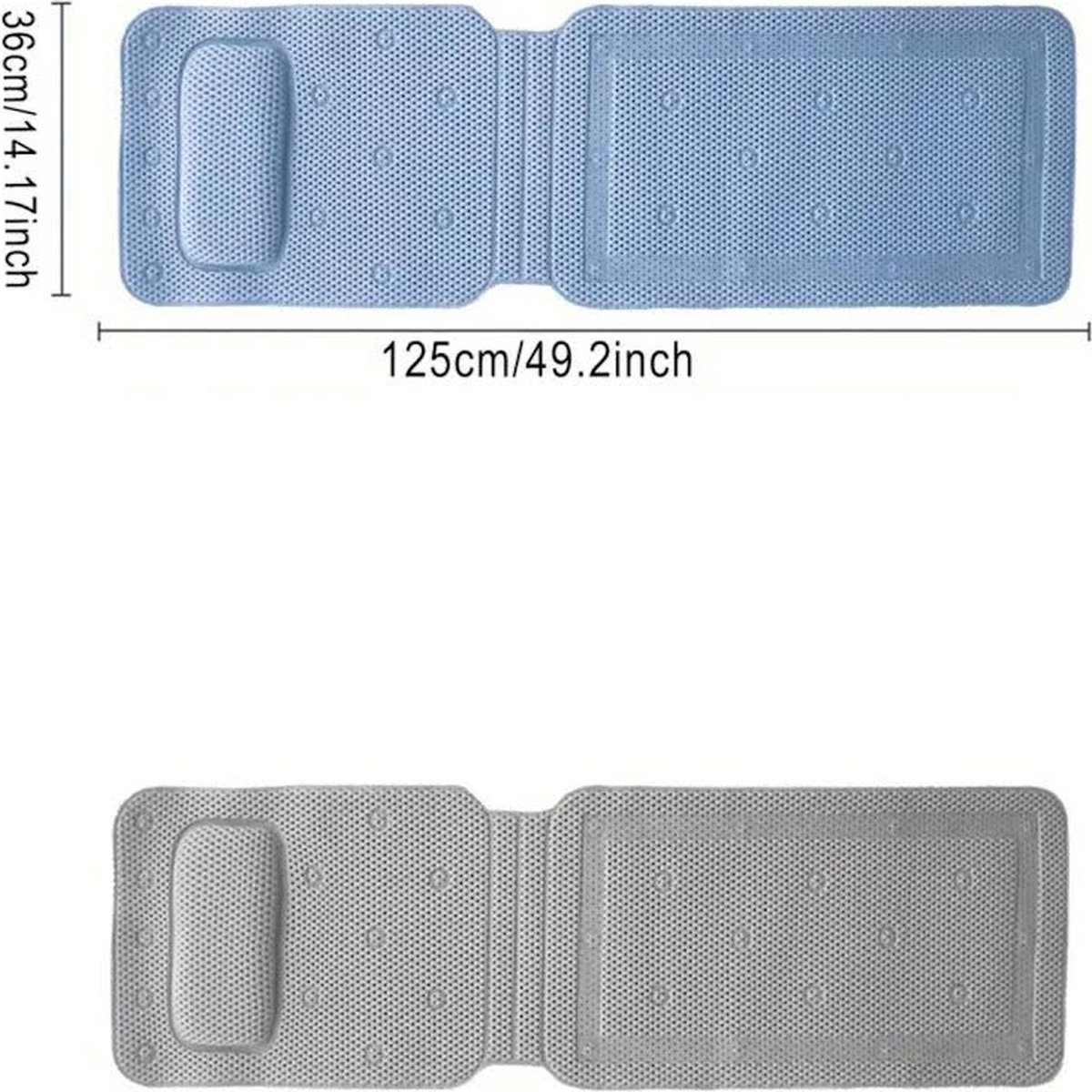 Badkussen voor het hele lichaam met zuignappen 113x40cm antislip badmatje met kussen matras zacht badkuip nekkussen badkuipinleg voor rug, nek en hoofd (blauw Badkussen voor het hele lichaam met zuignappen 113x40cm antislip badmatje met kussen matras zacht badkuip nekkussen badkuipinleg voor rug, nek en hoofd (blauw